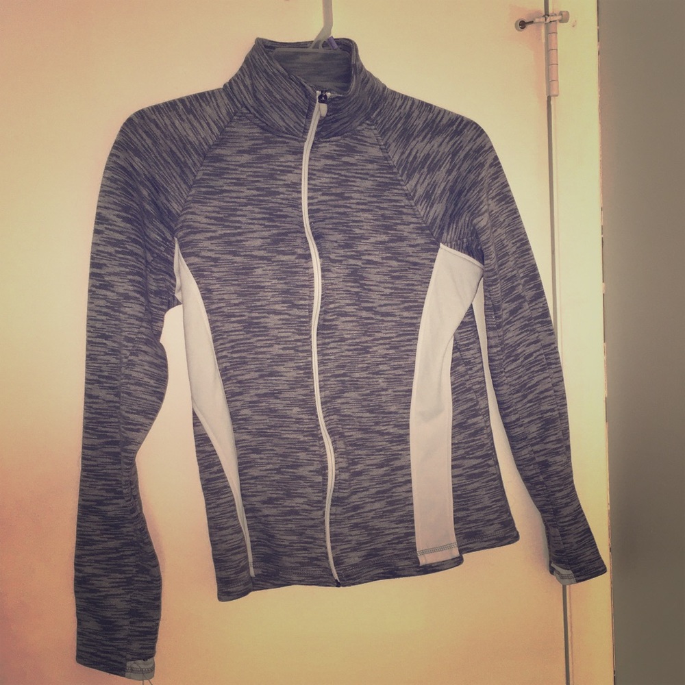 Grey Gray White Tek Gear Track Jacket Large